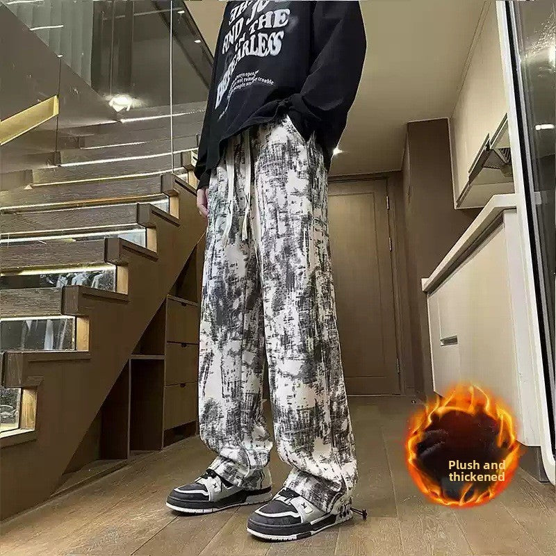 Men's Tie-Dye Wide-Leg Casual Trousers