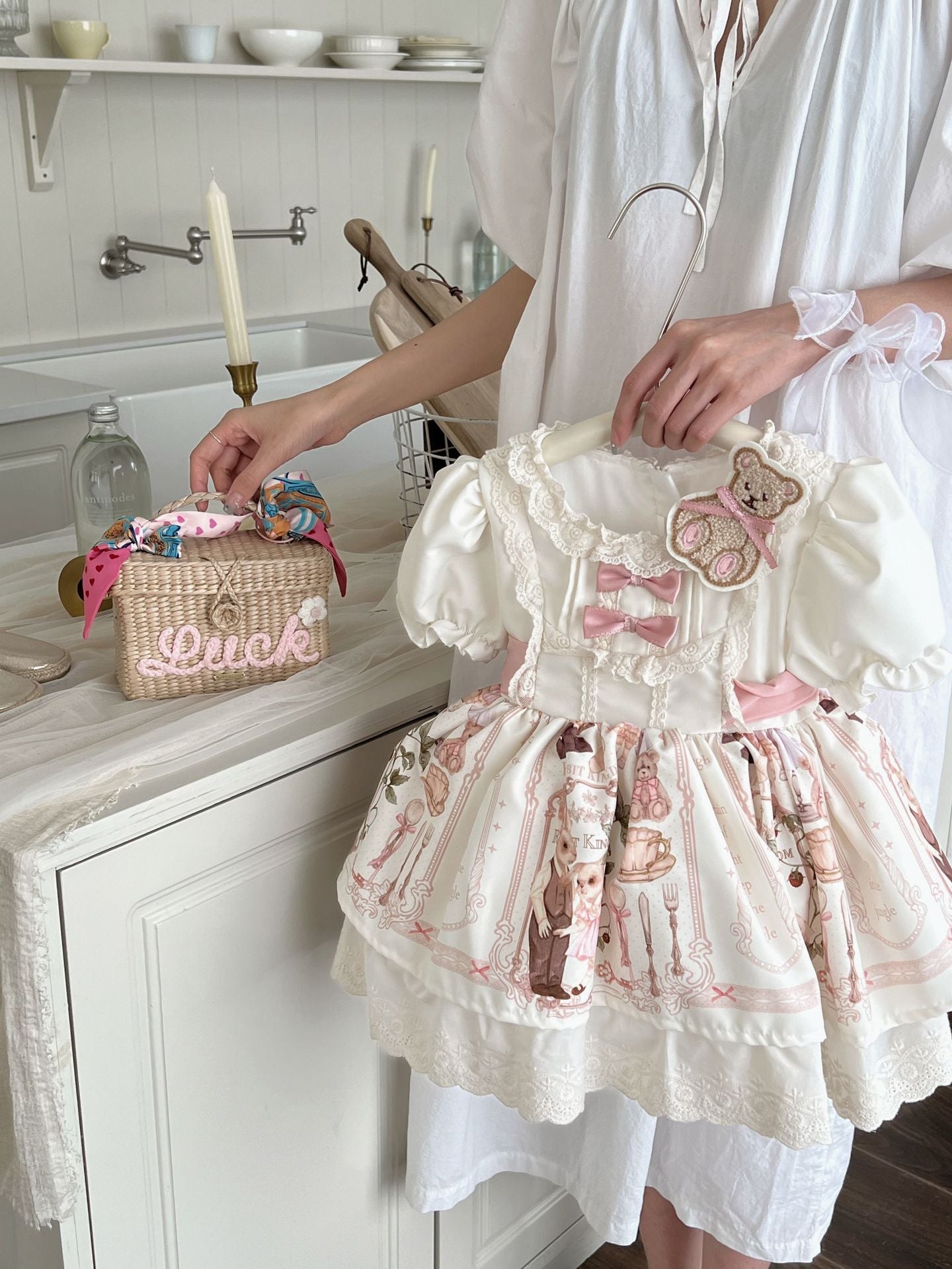 Girls' Summer Puff Sleeve Dress