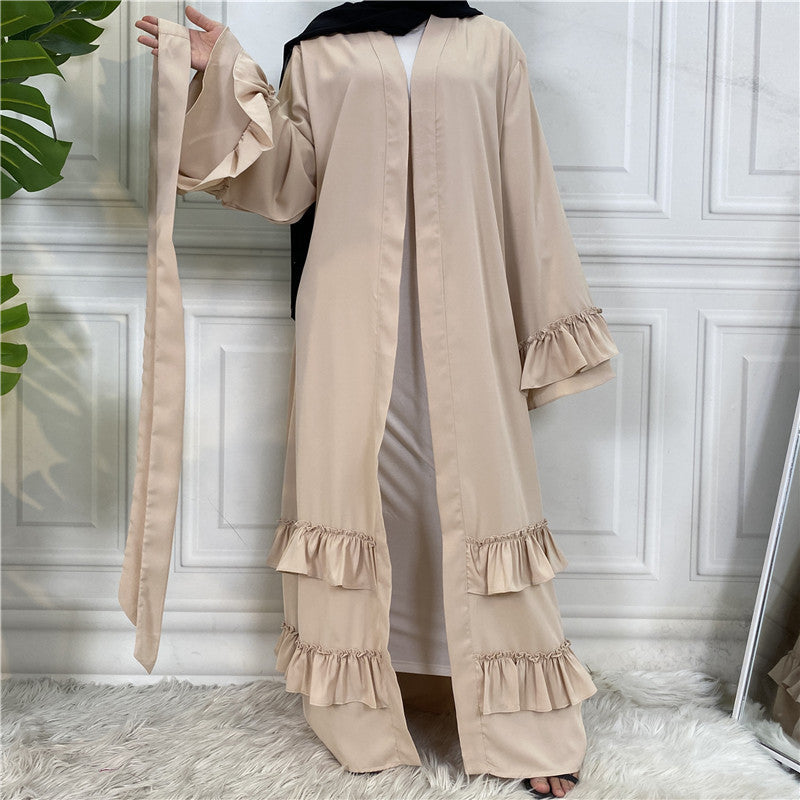 Puff sleeve buttoned cardigan robe