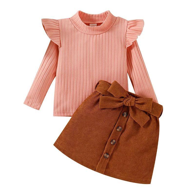 Two-piece set top and skirt