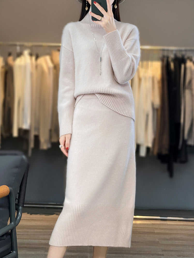 Womens Knitted Suit - Top and Skirt