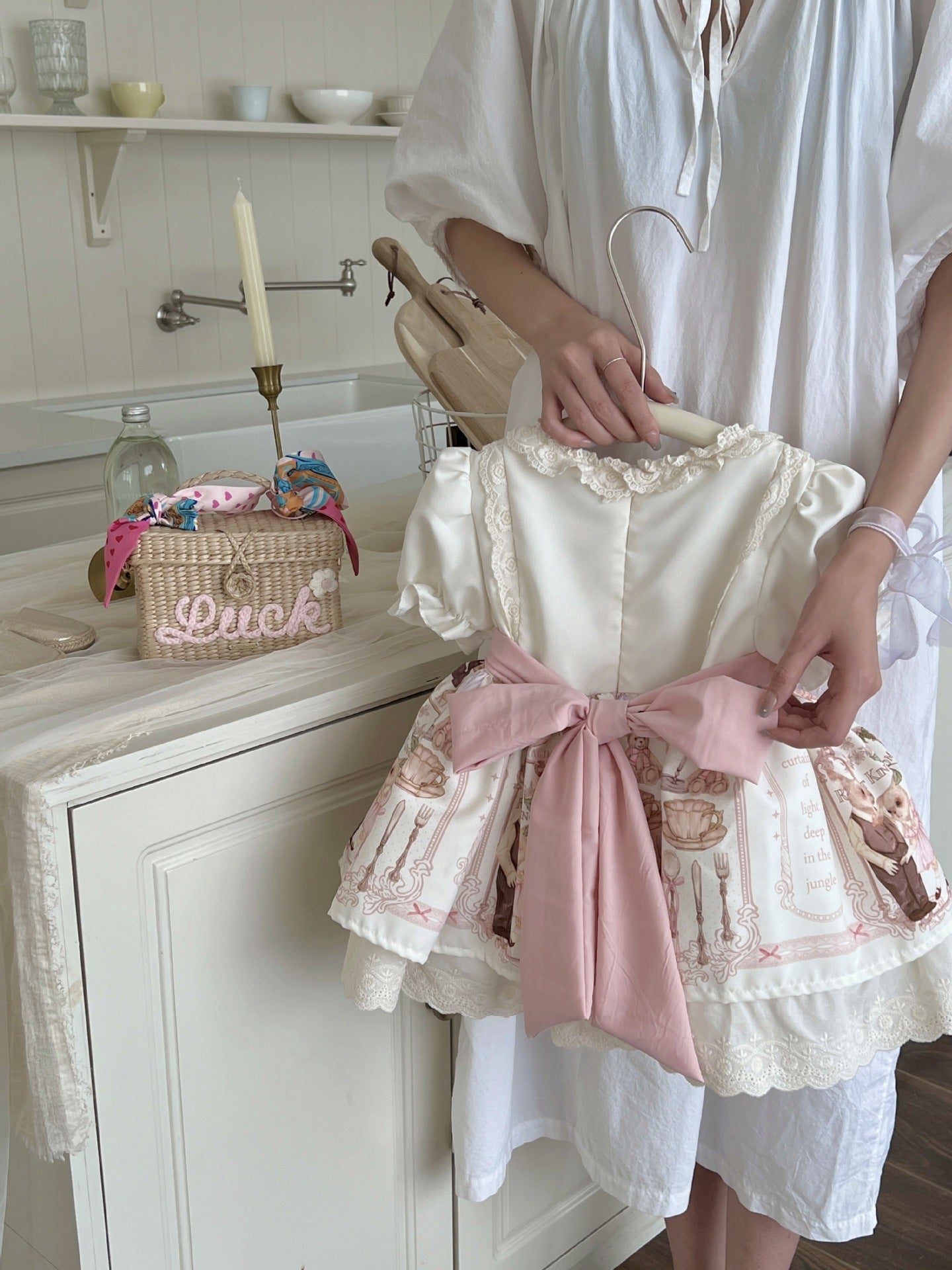 Girls' Summer Puff Sleeve Dress