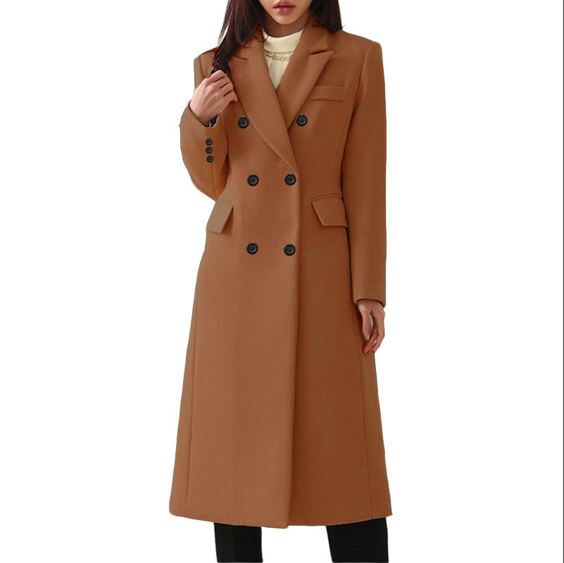 Long Women's Woolen Coat