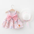 Baby Girl Summer Bow Dress with Hat