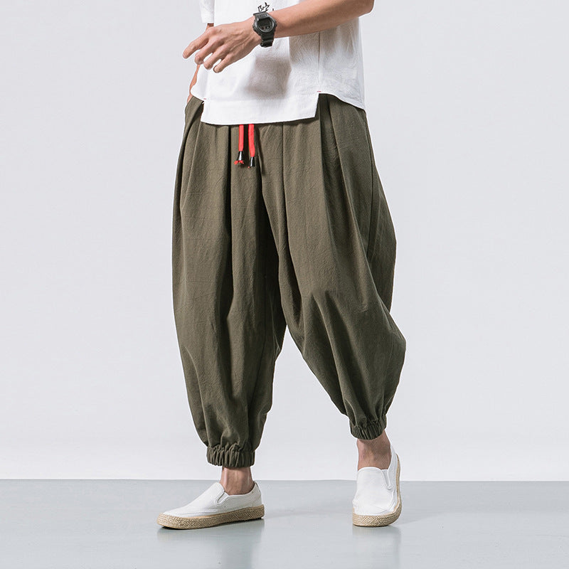 Cotton Linen Men's Casual Trousers