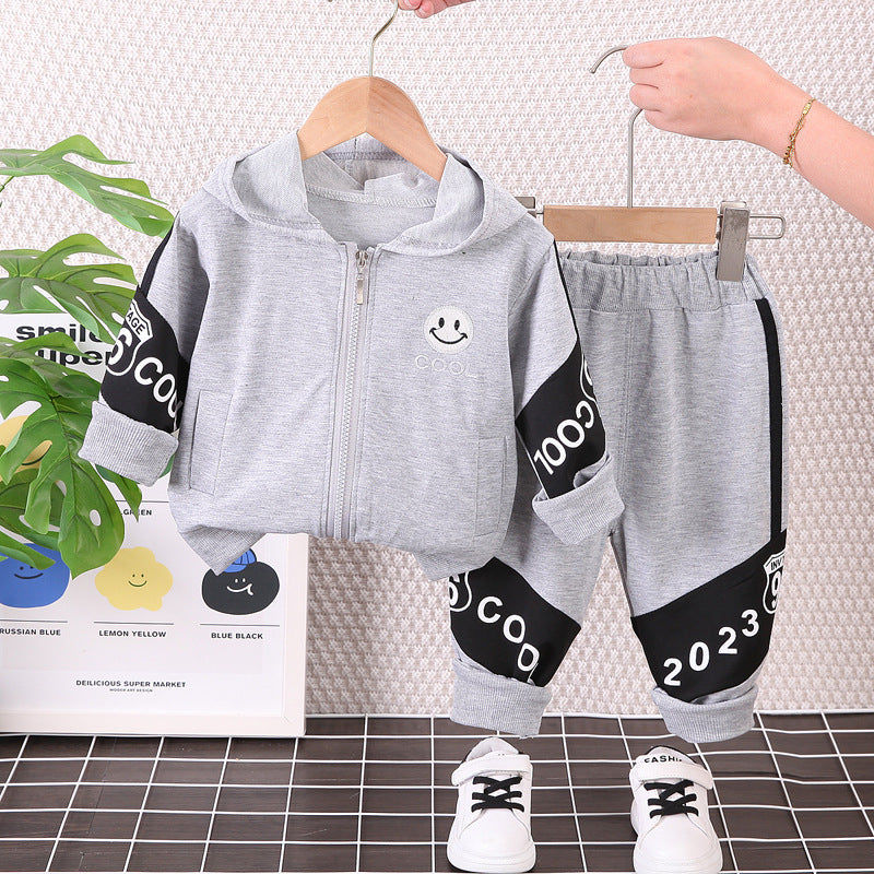 Baby Boys' Cotton Two-Piece Outfit for Spring and Autumn