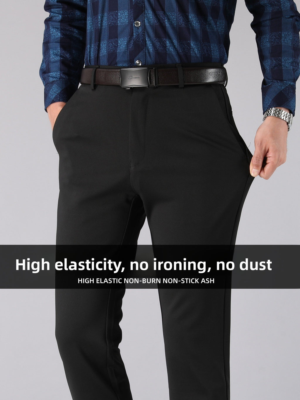 Men's straight-leg suit trousers