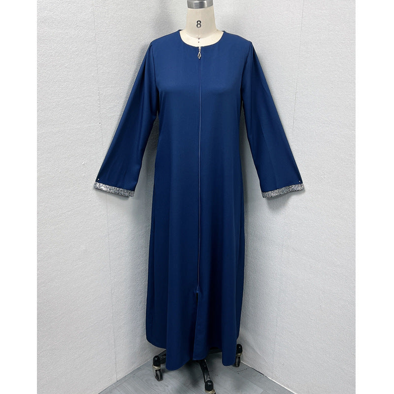 Zippered cardigan robe