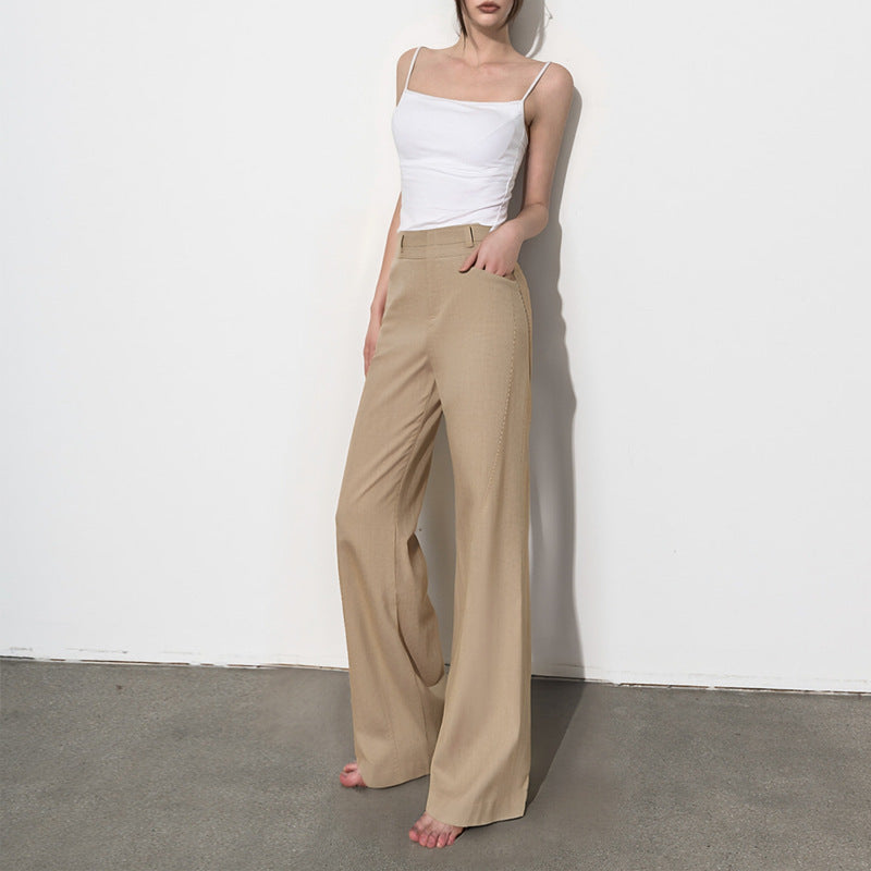 French Style Straight Leg Women's Trousers