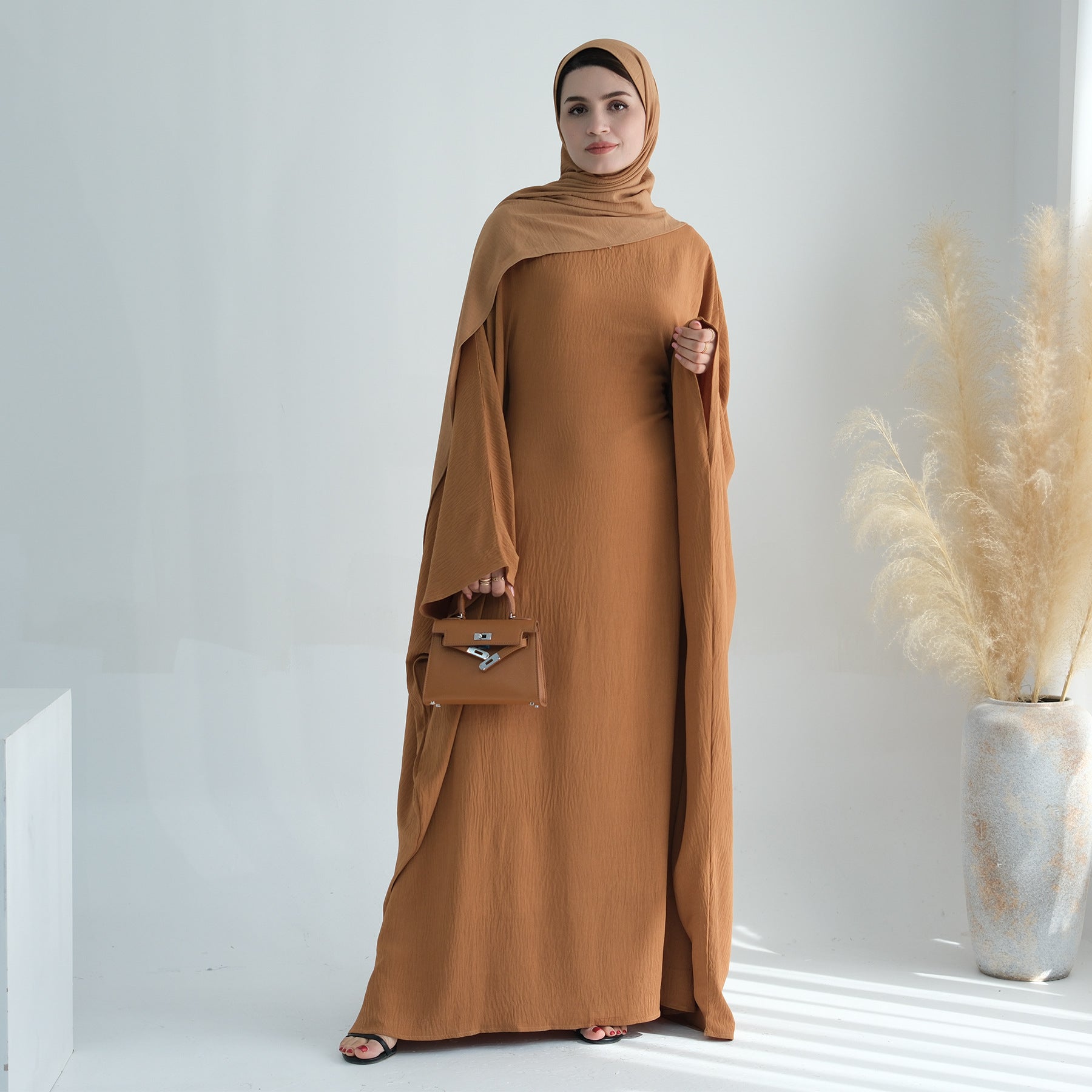 Women's Bat Sleeve Party Dress with Belt