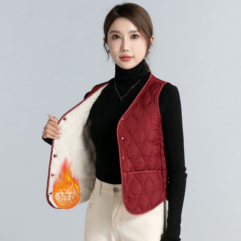 Women's Fleece-Lined Down Cotton Vest