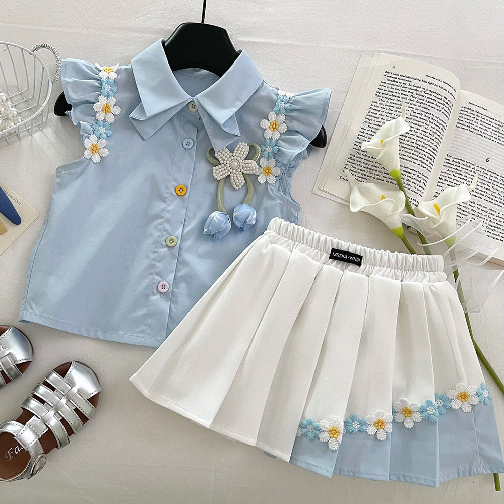 Girl's shirt set - Two-piece set shirt and skirt