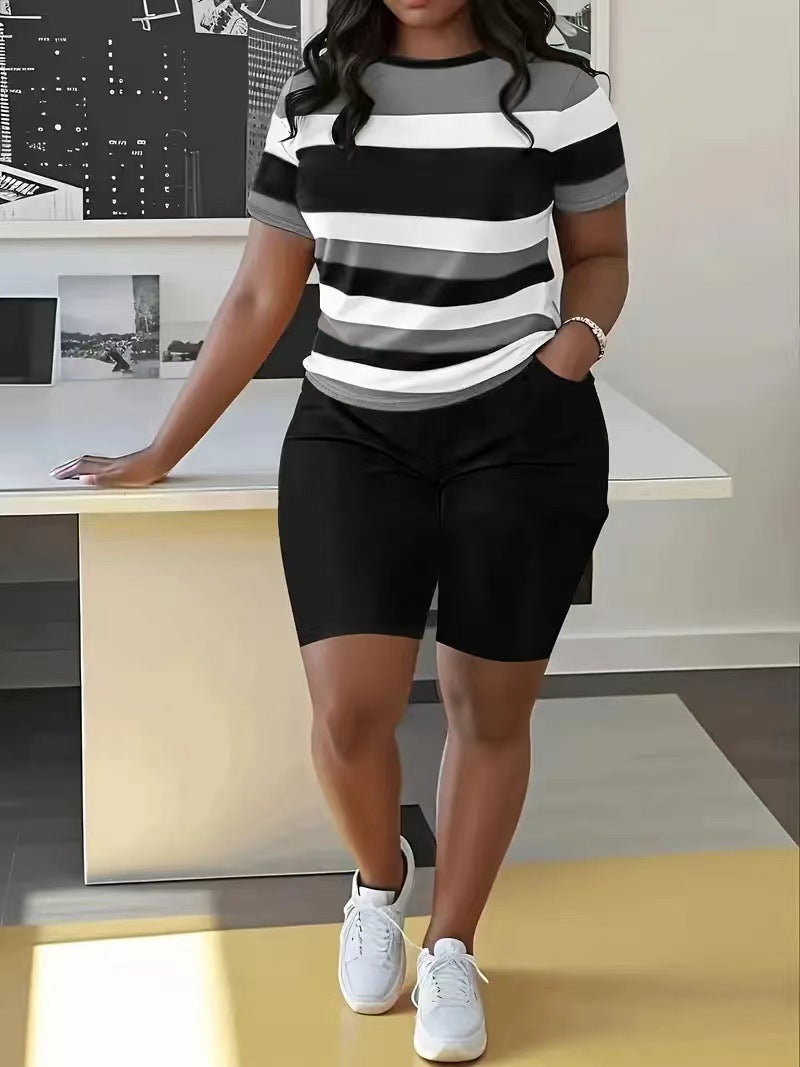 Women's 3D Printed T-Shirt and Shorts Set