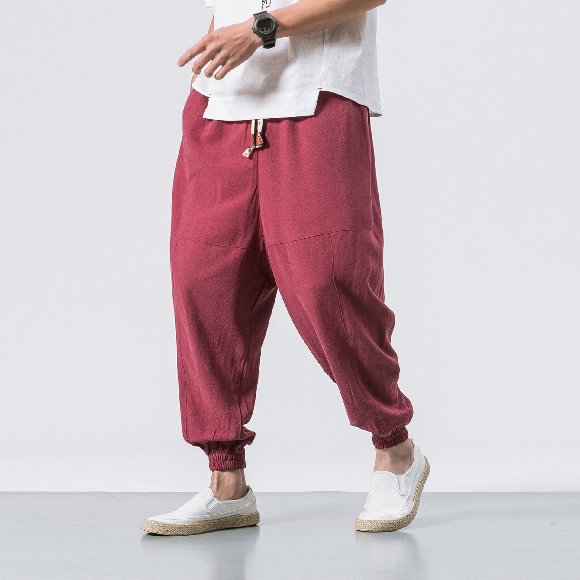 Cotton Linen Men's Casual Trousers