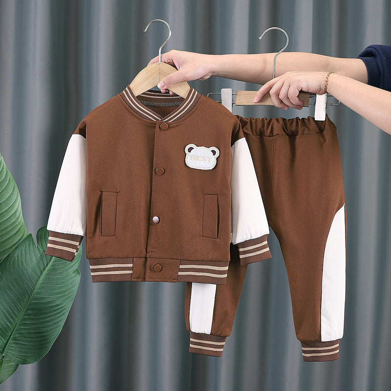 Baby Boys' Cotton Two-Piece Outfit for Spring and Autumn