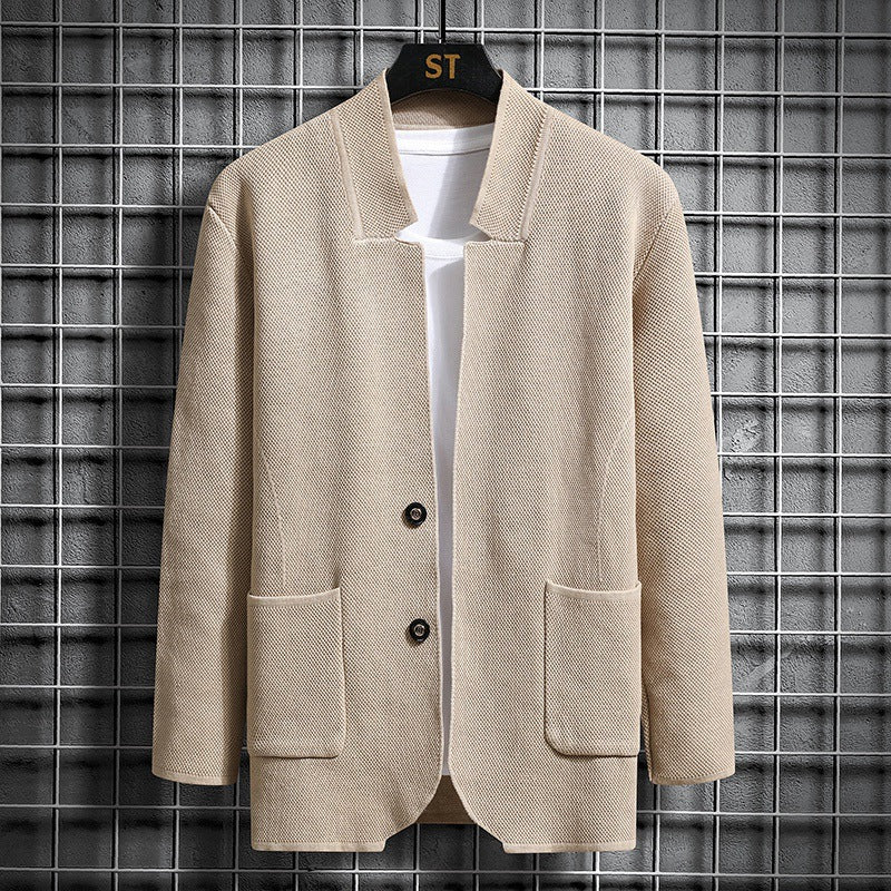 Men's Stand Collar Knit Sweater