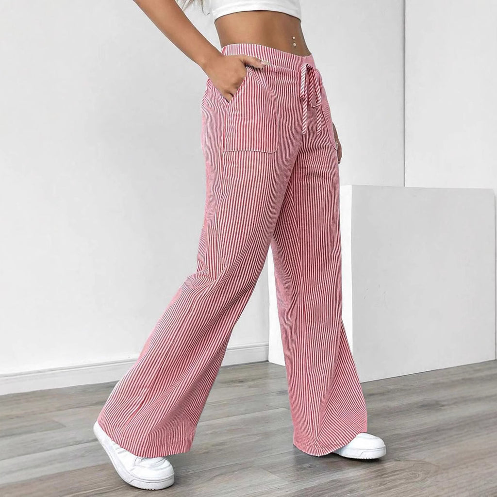 Striped trousers, casual and versatile