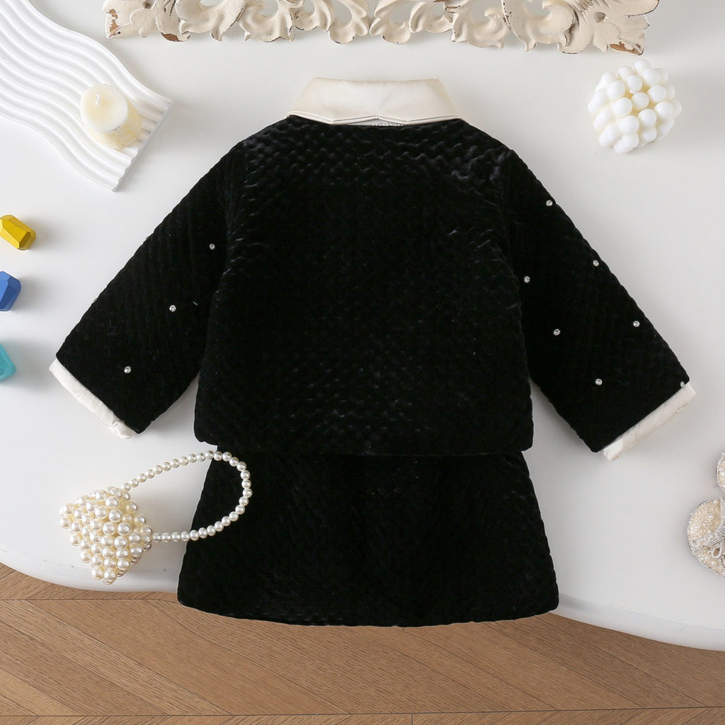 Girls' Plaid Winter Skirt - Two-piece set skirt suit
