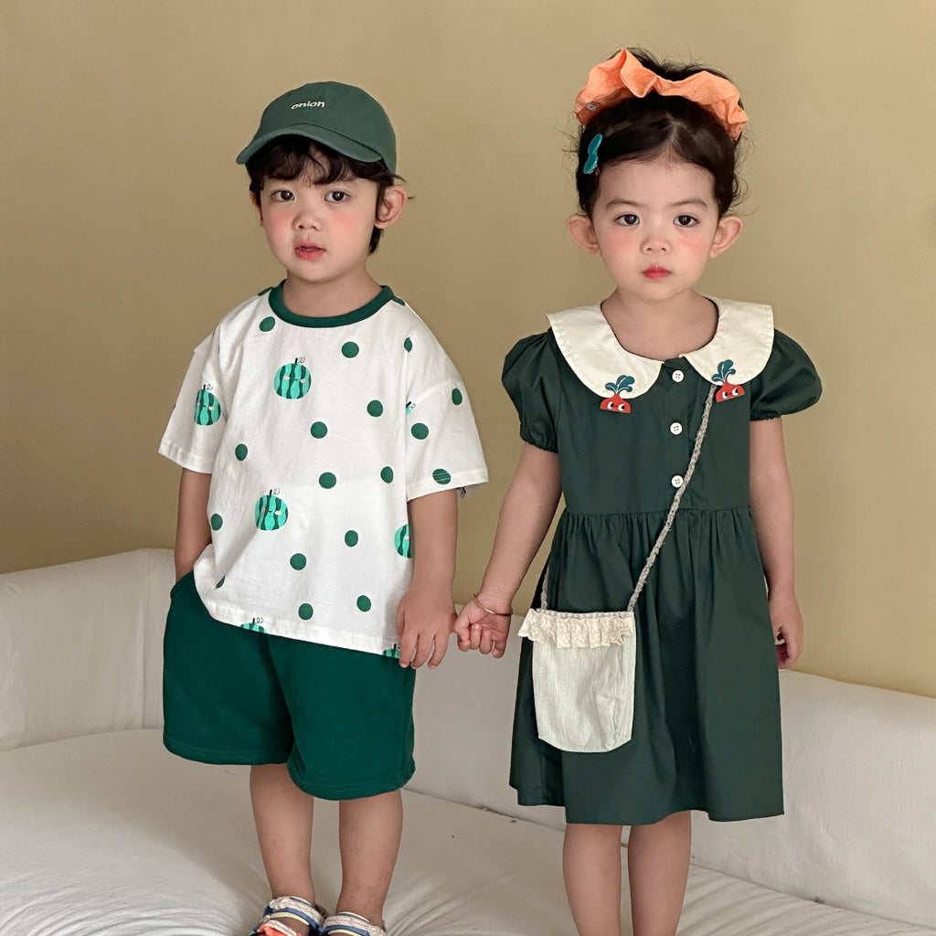 Children's Summer Sibling Outfit Cotton Set