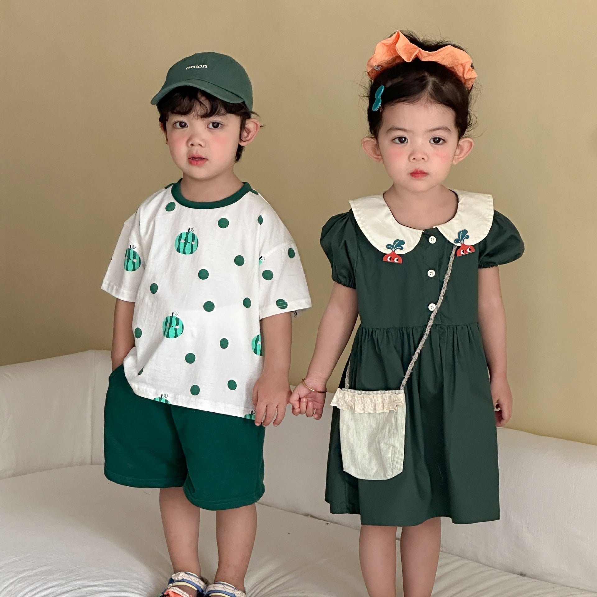 Children's Summer Sibling Outfit Cotton Set
