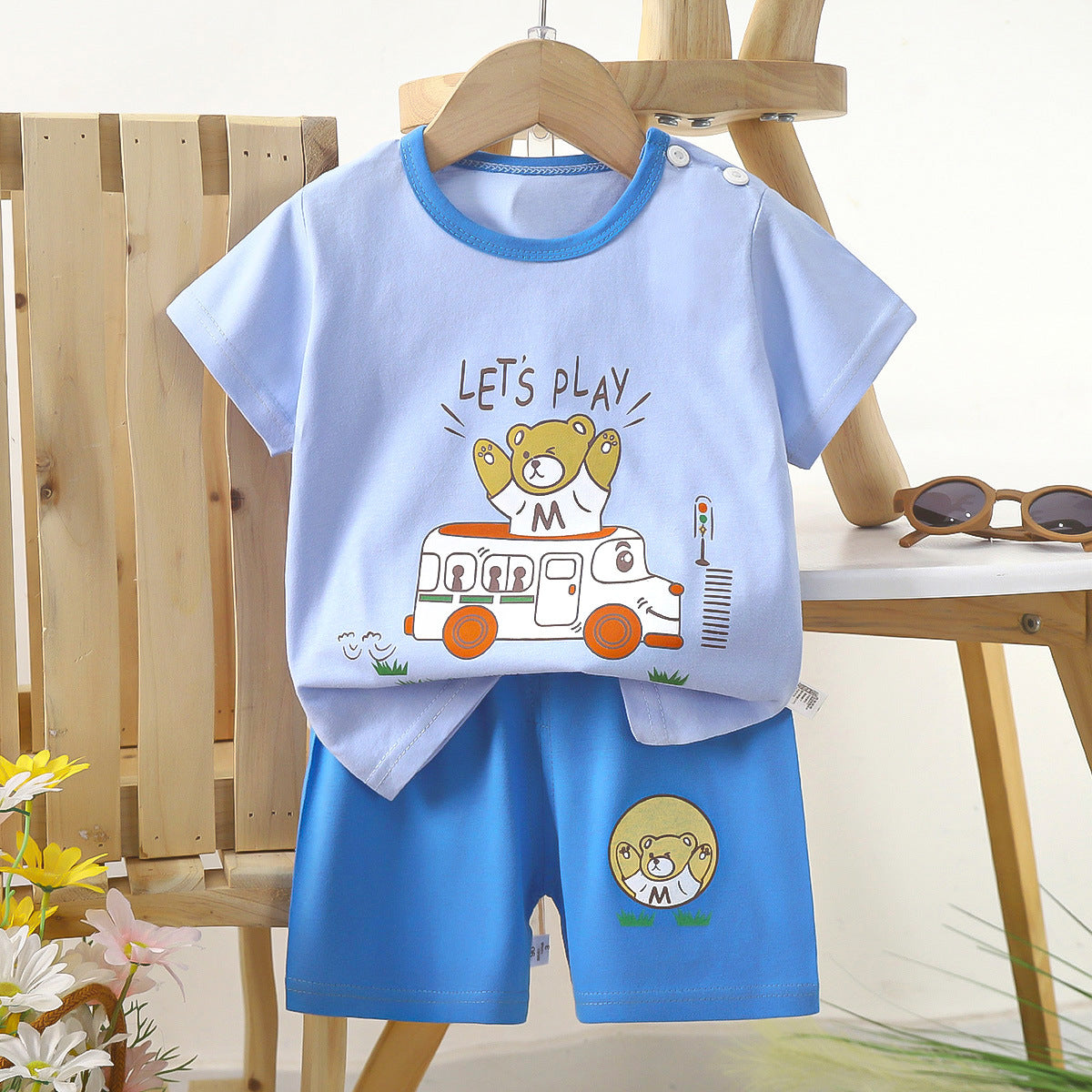 Children's Short Sleeve Cotton Two-Piece Set