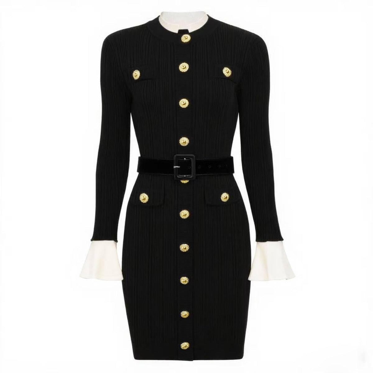 Women's Flared Sleeve Knit Dress
