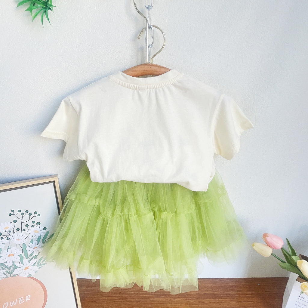 Rabbit Mesh Skirt Two-Piece Set