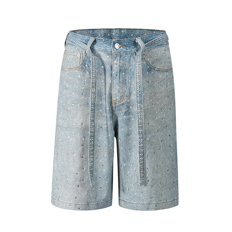 Vintage Washed Distressed Denim Shorts