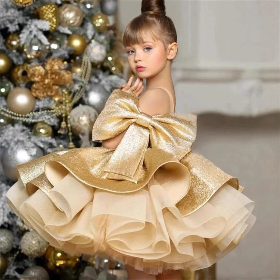 Girl's Princess Puff Sleeve Dress