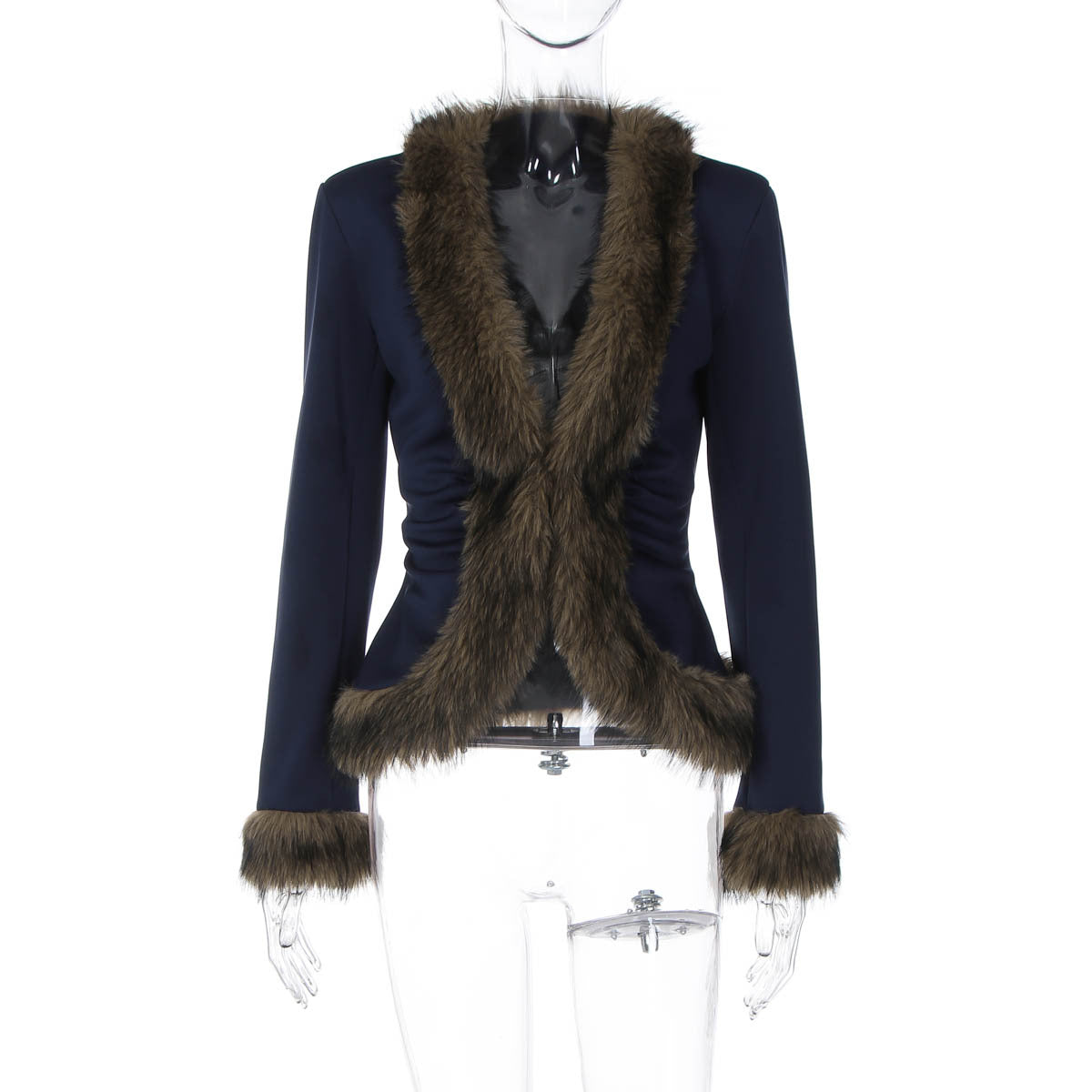 Slim Fit Plush Detail Street Style Jacket
