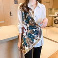Retro Print Patchwork Long Sleeve Shirt