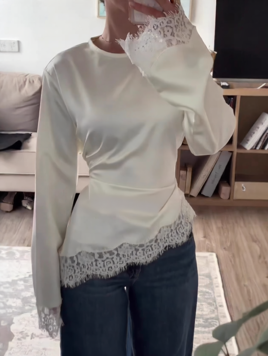 Long Sleeve Lace Base T-shirt