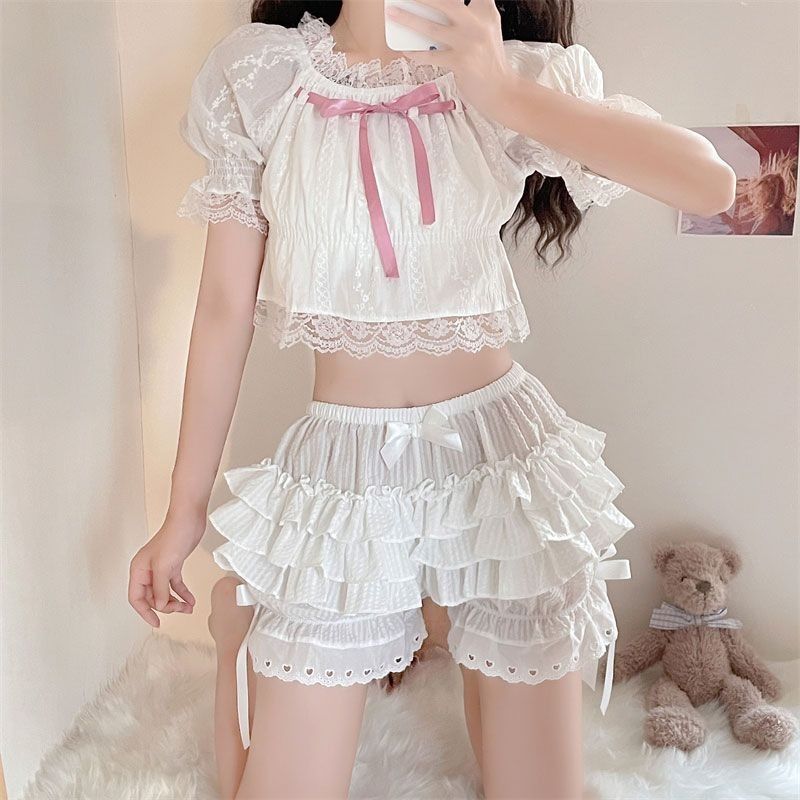 Lolita Pumpkin Shorts with Ruffled Hem