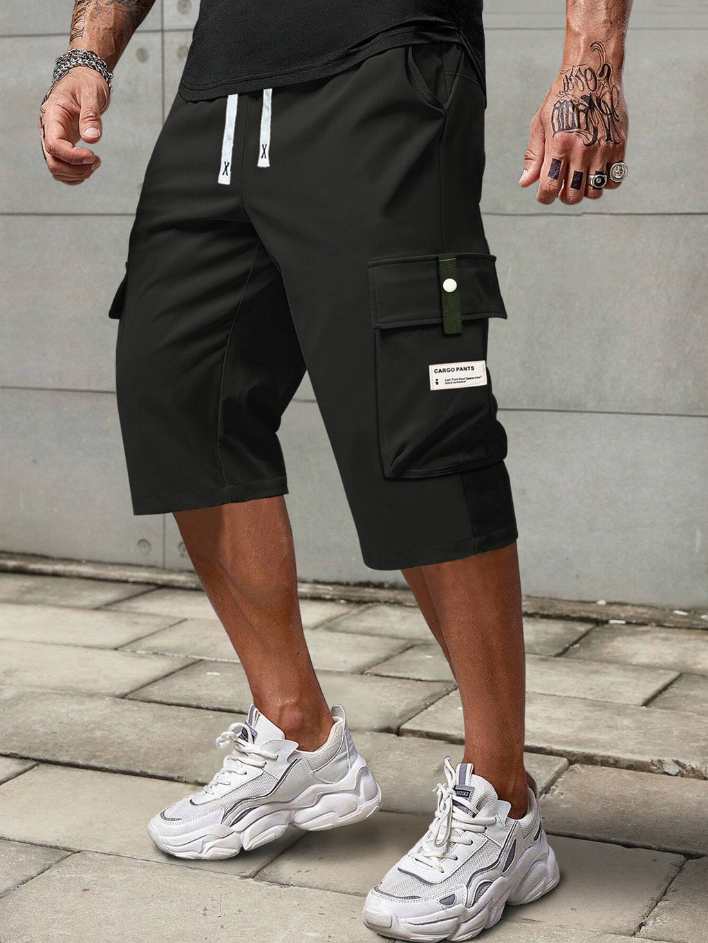Men's Summer Cargo Shorts Straight Cropped Pants