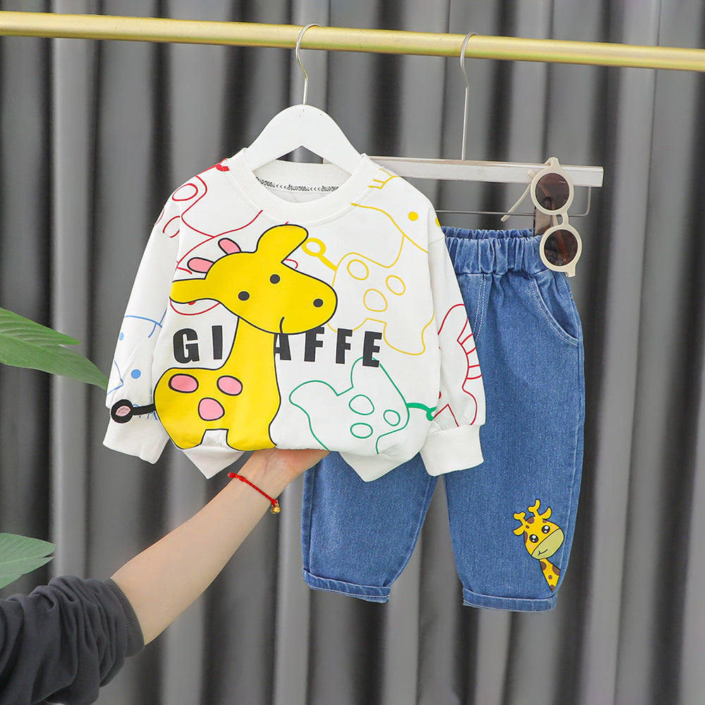 Boys' Cartoon Cotton Two-Piece Set