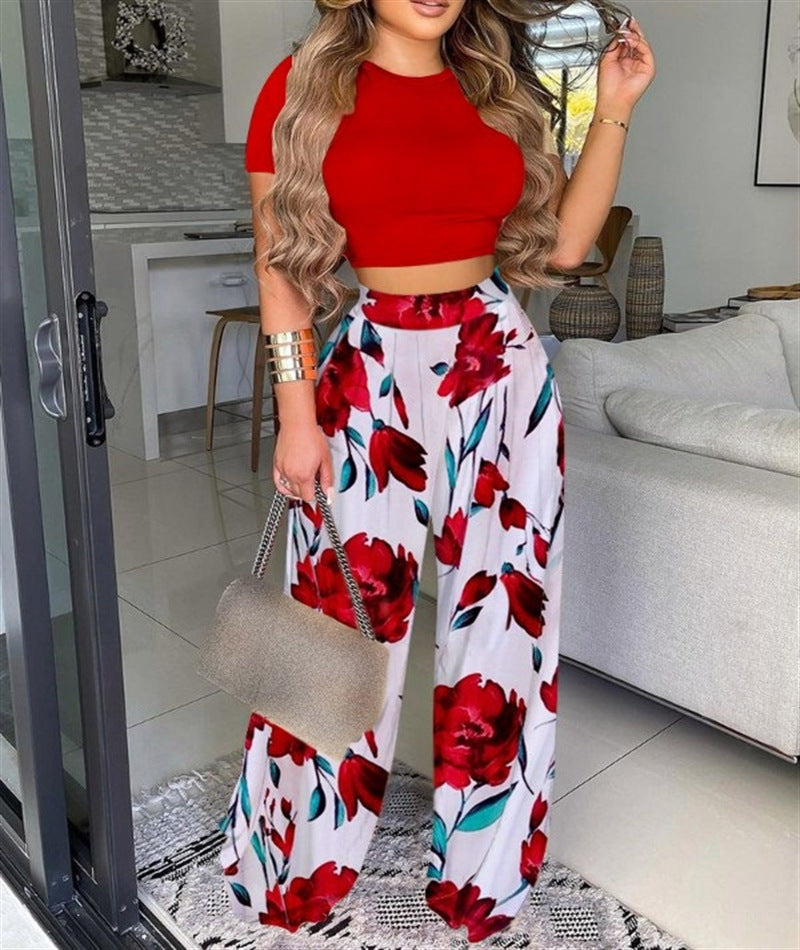 Printed Women's Two-Piece Vest and Pants Set