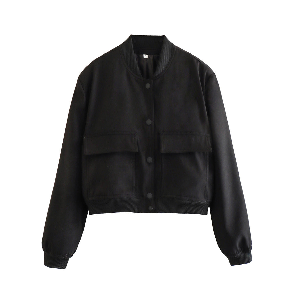 Stand collar double pocket jacket