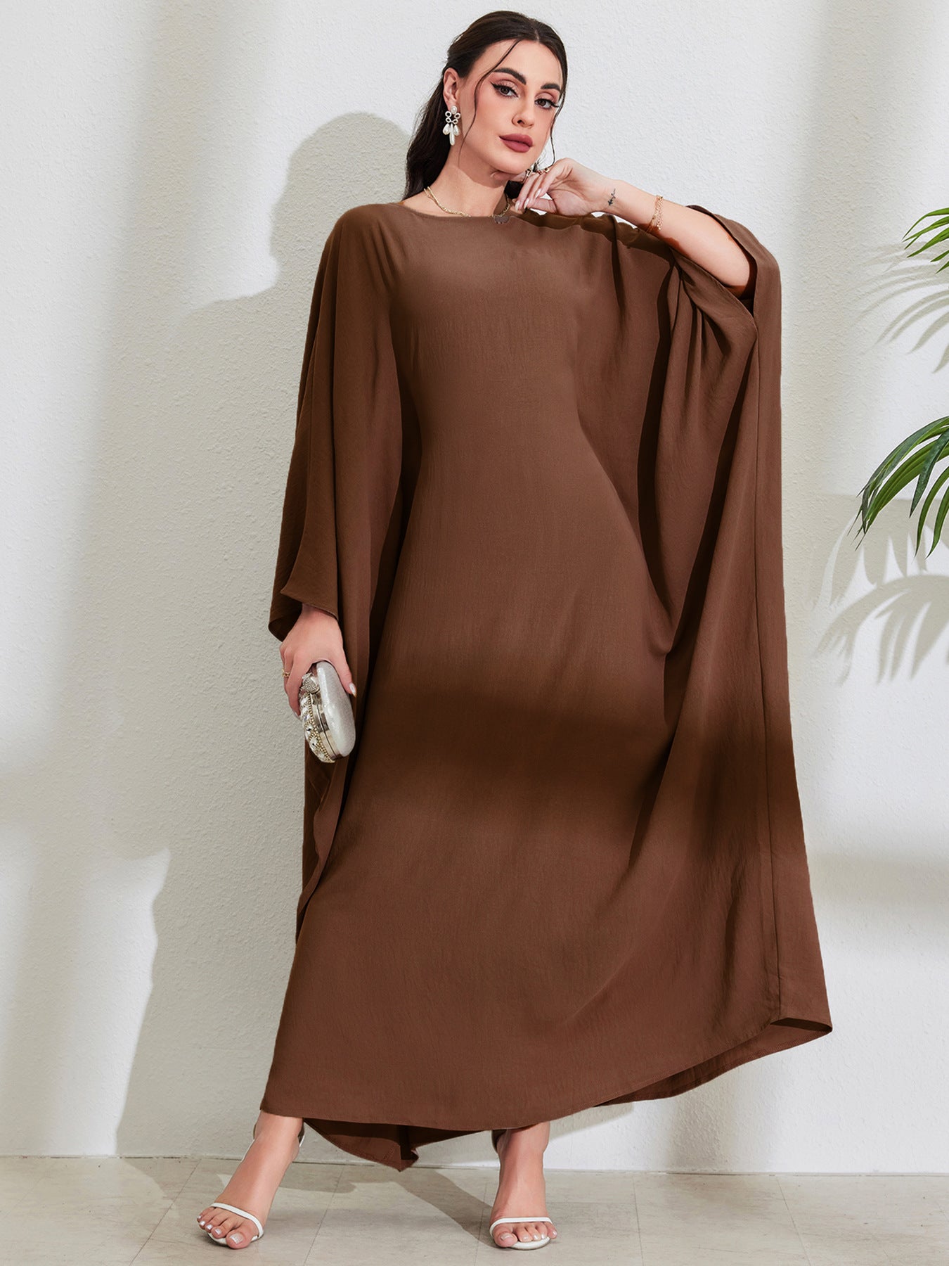 Long Dress Bat Sleeve Elegant Robe