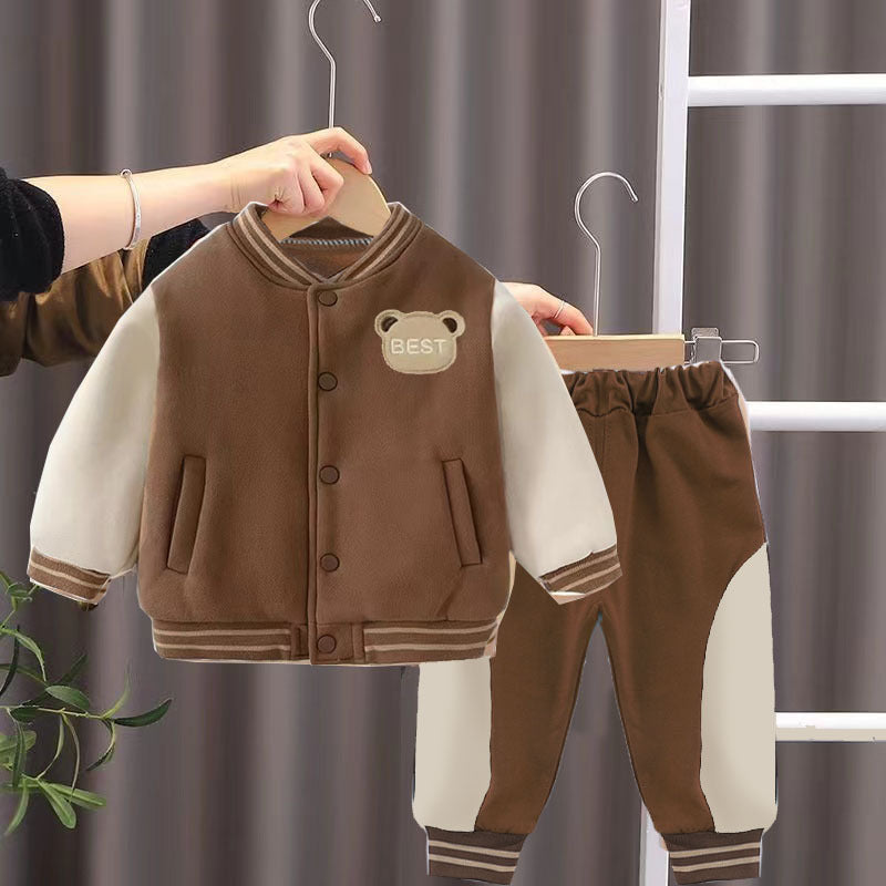 Baby Boys' Cotton Two-Piece Outfit for Spring and Autumn
