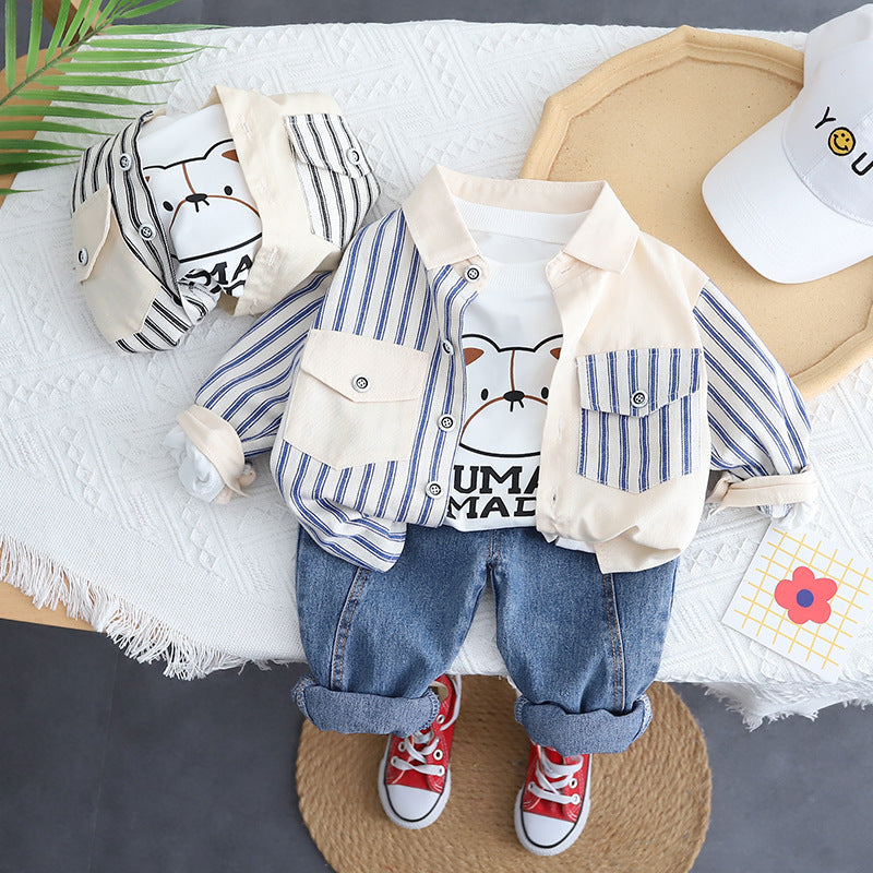 Children's Striped Cotton Suit Set