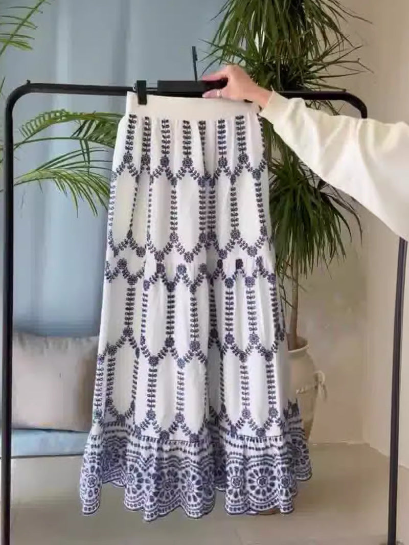 Printed Skirt Two-Piece Set