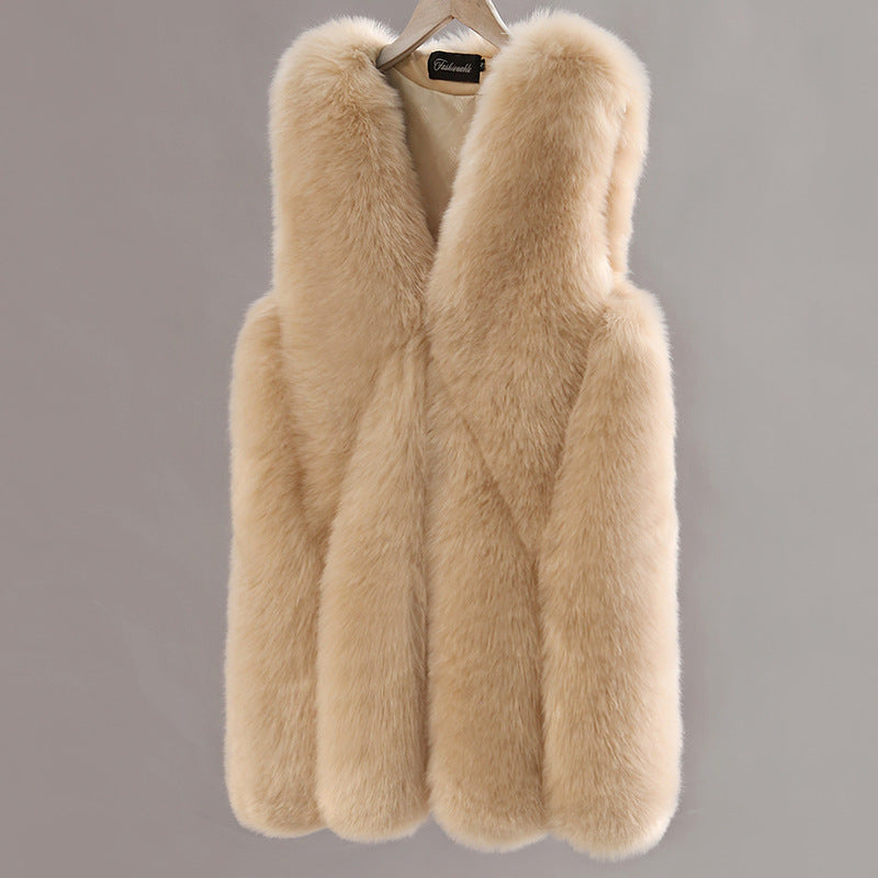 Women's Faux Fox Fur Sleeveless Vest