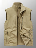 Reversible Men's Fleece-Lined Vest with Multiple Pockets