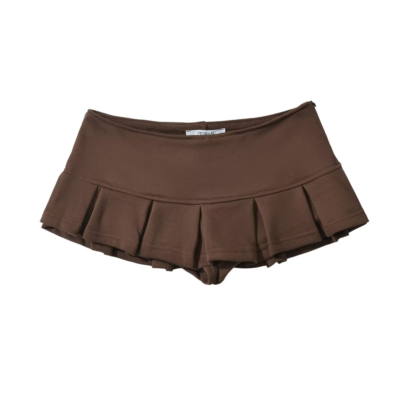 Low-waist ultra-short A-line skirt