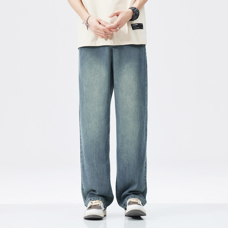 Tencel stretch, thin straight-leg jeans