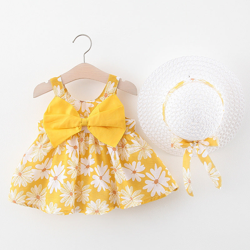 Baby Girl Summer Bow Dress with Hat