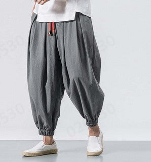 Cotton Linen Men's Casual Trousers