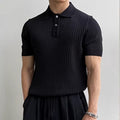 A short-sleeved man with lapel polo shirt