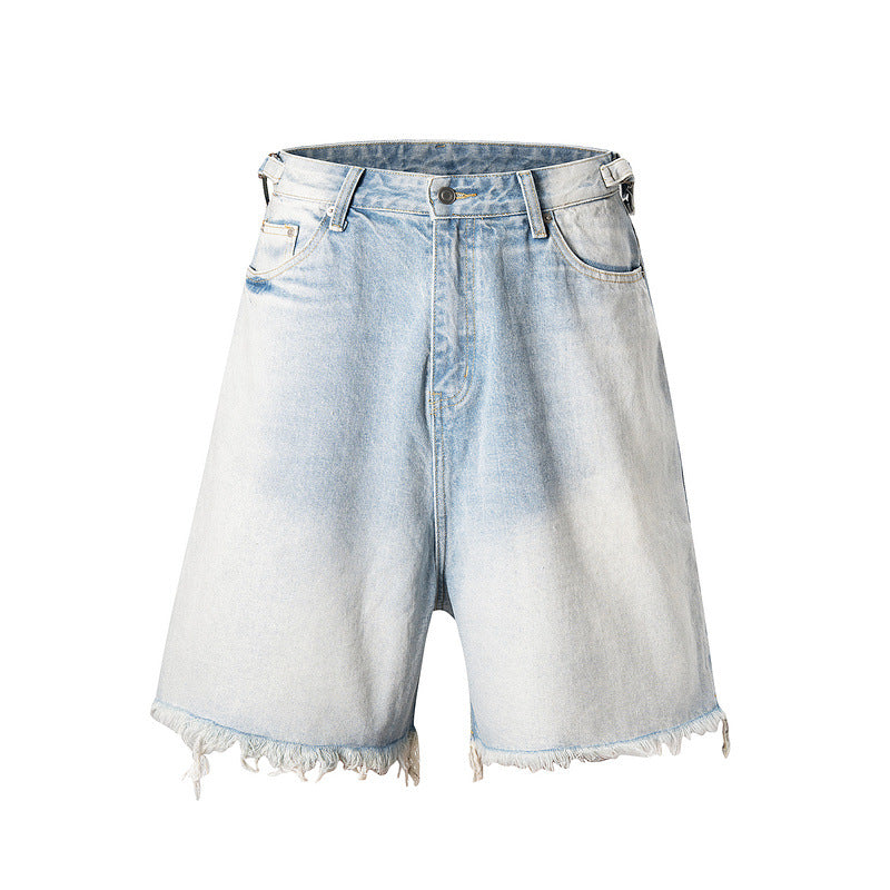 Vintage Washed Distressed Denim Shorts
