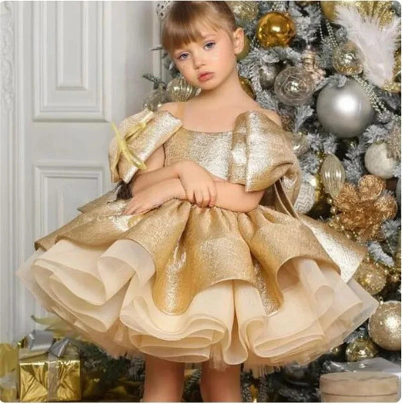 Girl's Princess Puff Sleeve Dress